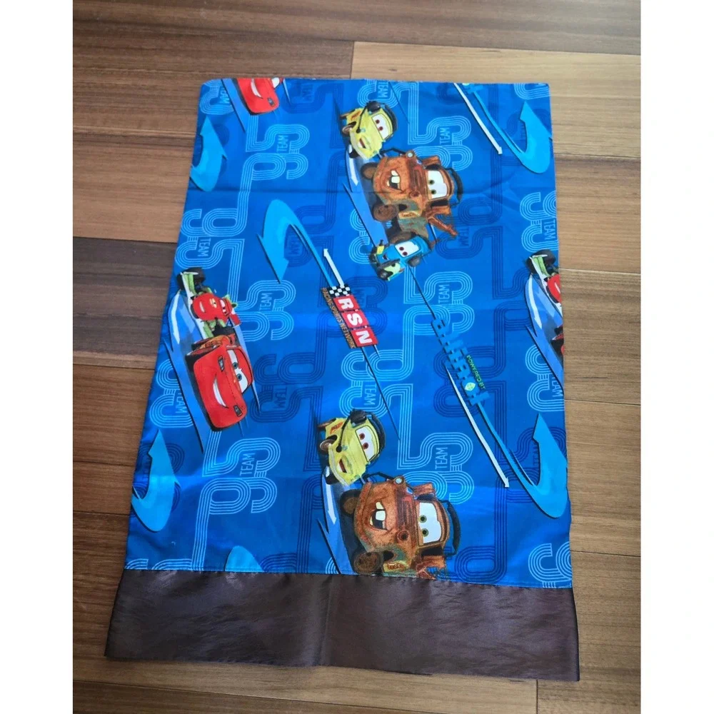 Disney Pixar Cars Lightning McQueen Mater Blue Standard Pillowcase Team 95 RSN
